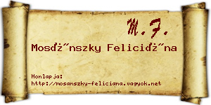 Mosánszky Feliciána névjegykártya